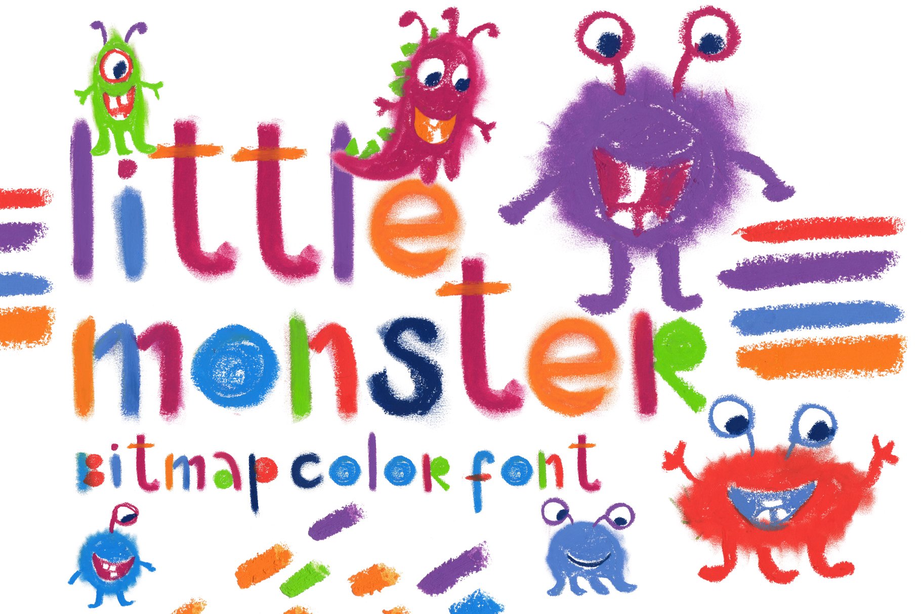 little monster bitmap color font