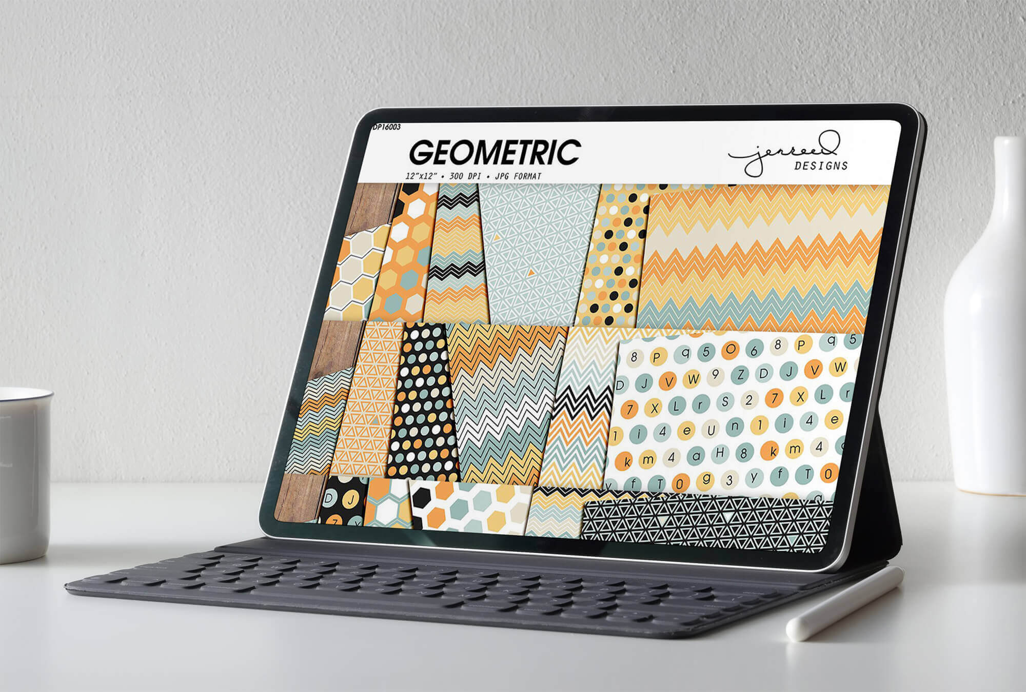 Preview Geometric Seamless Patterns on Notebook.