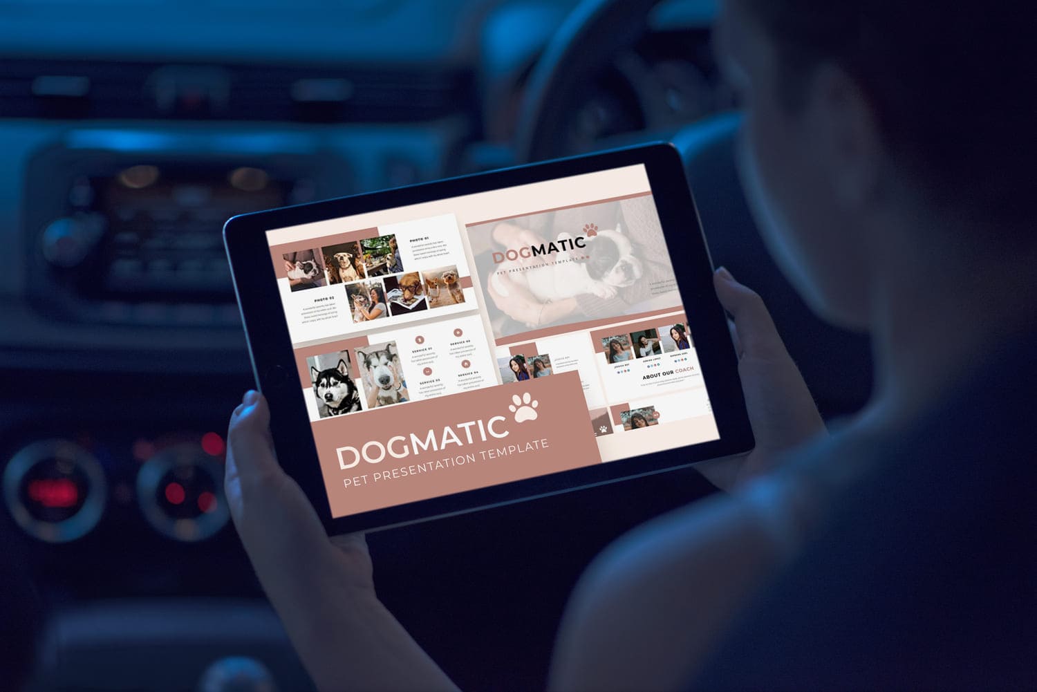 Dogmatic - Pet Presentation Template On The Tablet.