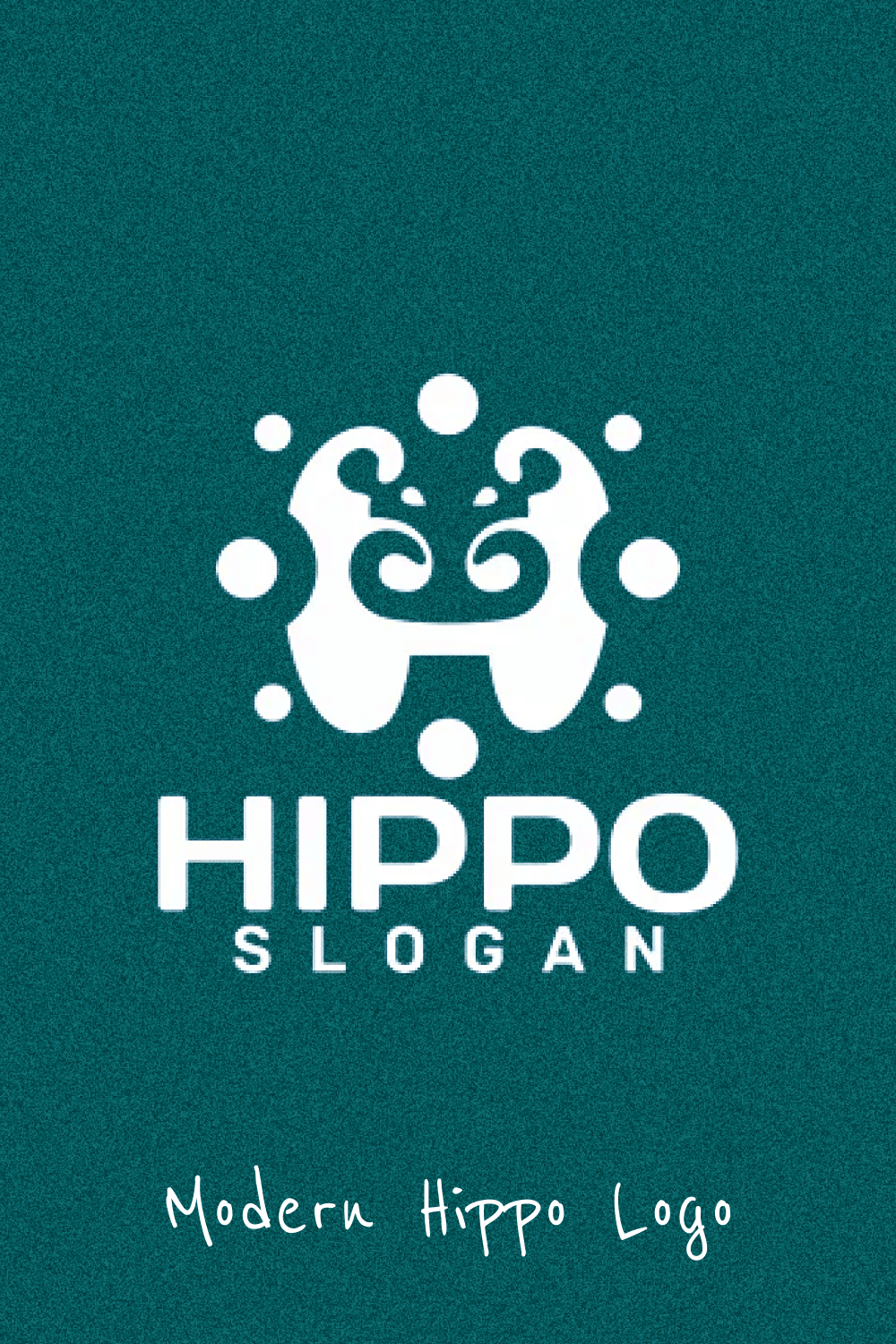 Hippo logo on blue background.
