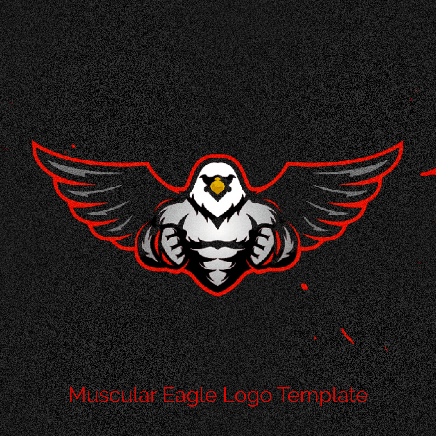 Muscular eagle logo.