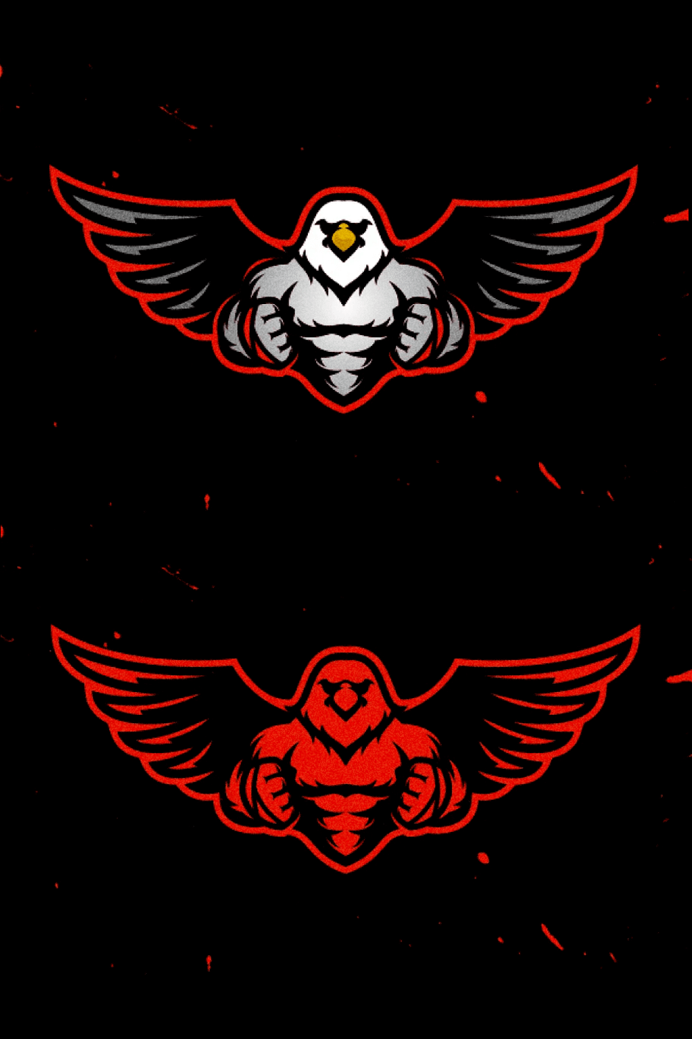 Prewiev hawk logo muscular eagle.