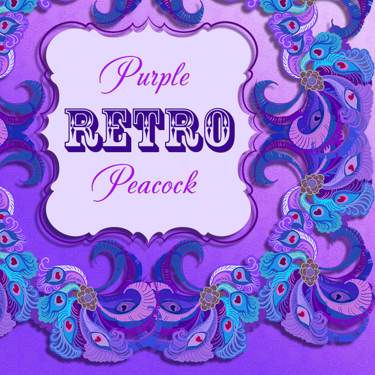 Purple Retro Peacock Feathers preview.