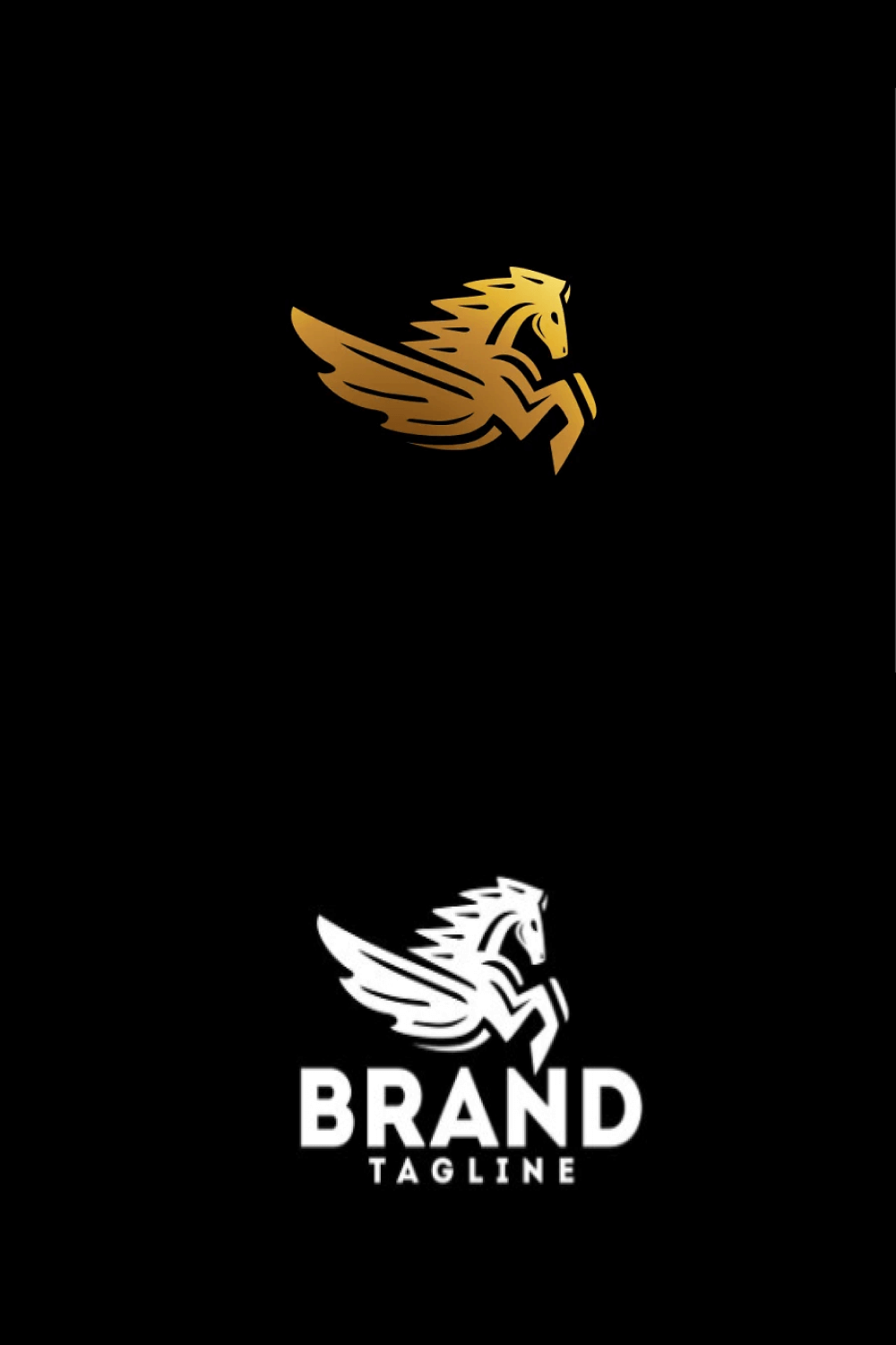 Pegasus mono color logo company name.