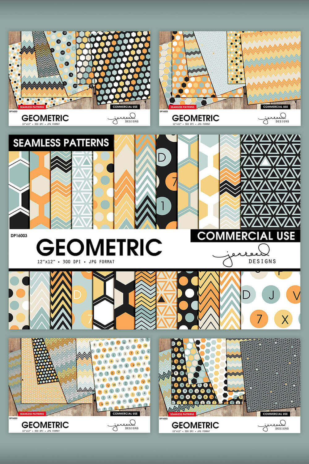 Many Examples of Geometric Seamless Patterns.