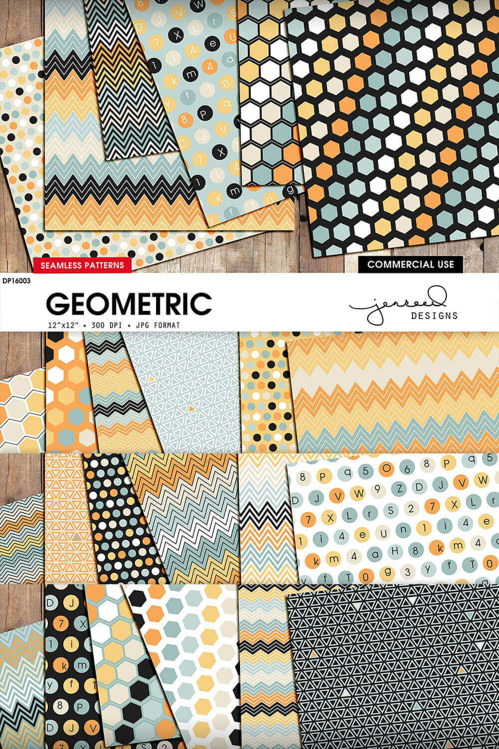 Two Pictures of Geometric Seamless Patterns with Unusual Design.