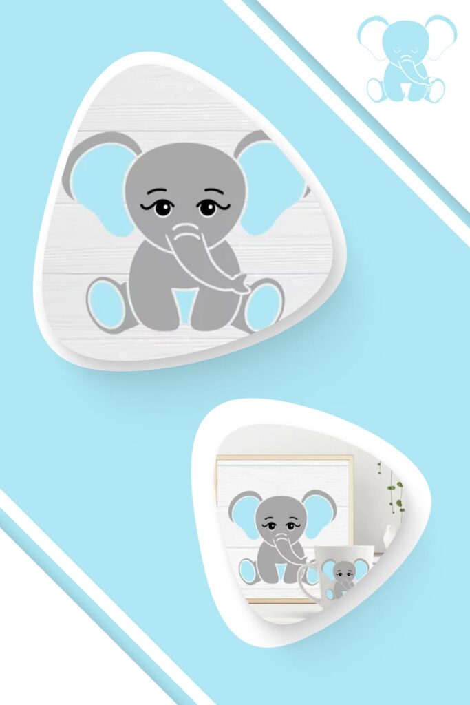 Pinterest preview cute little baby boy elephant svg.