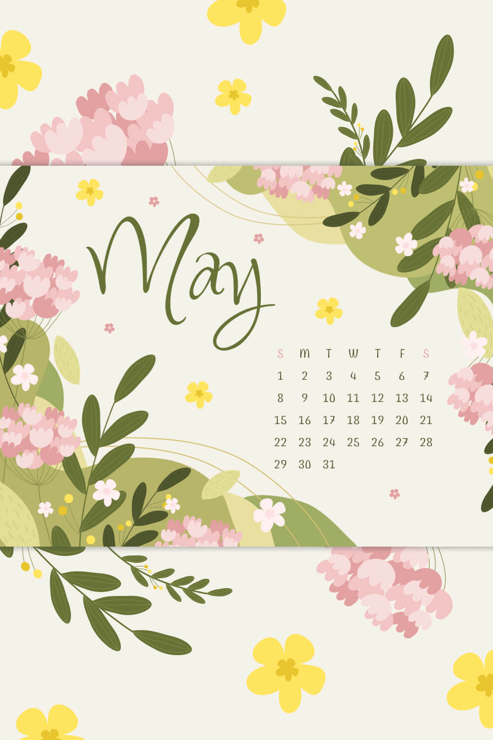 Free Spring Editable May Calendar pinterest.