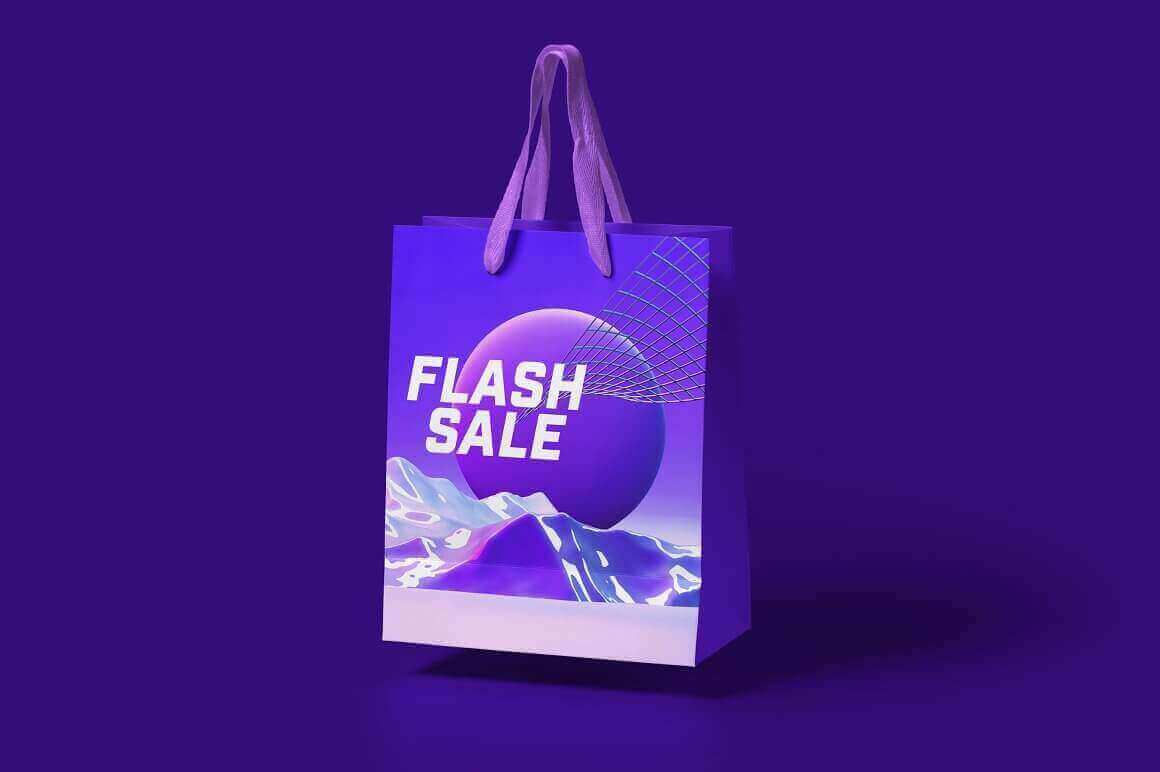 Flash Sale on Violet Background.