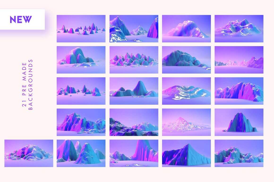 21 Pre Made Backgrounds.