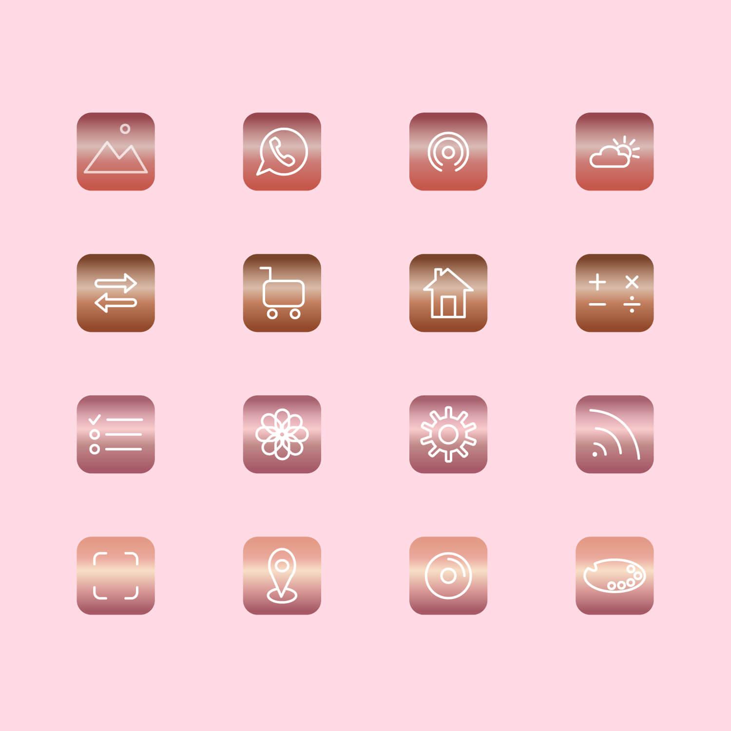 rose gold app icons 01
