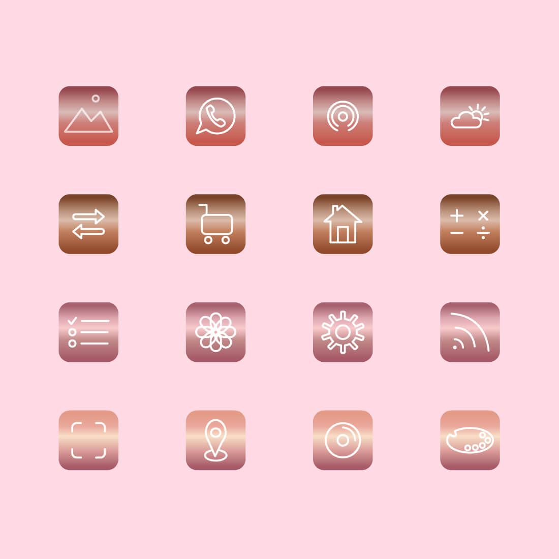 rose gold app icons 02
