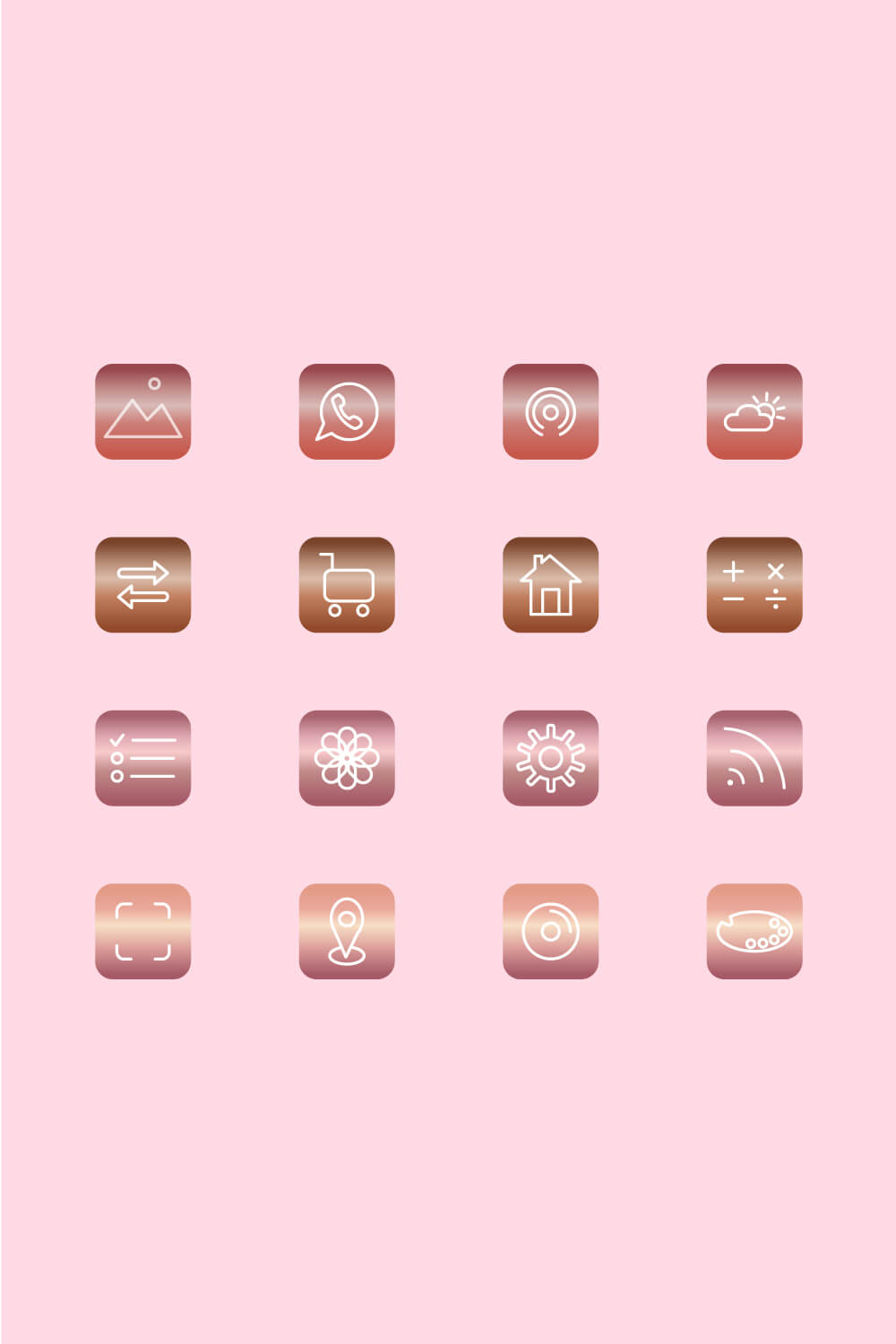 rose gold app icons pinterest