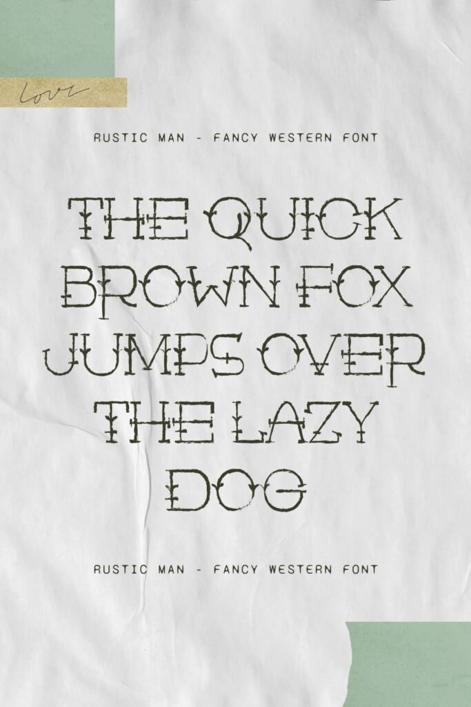 Rustic man free font Pinterest preview by MasterBundles.