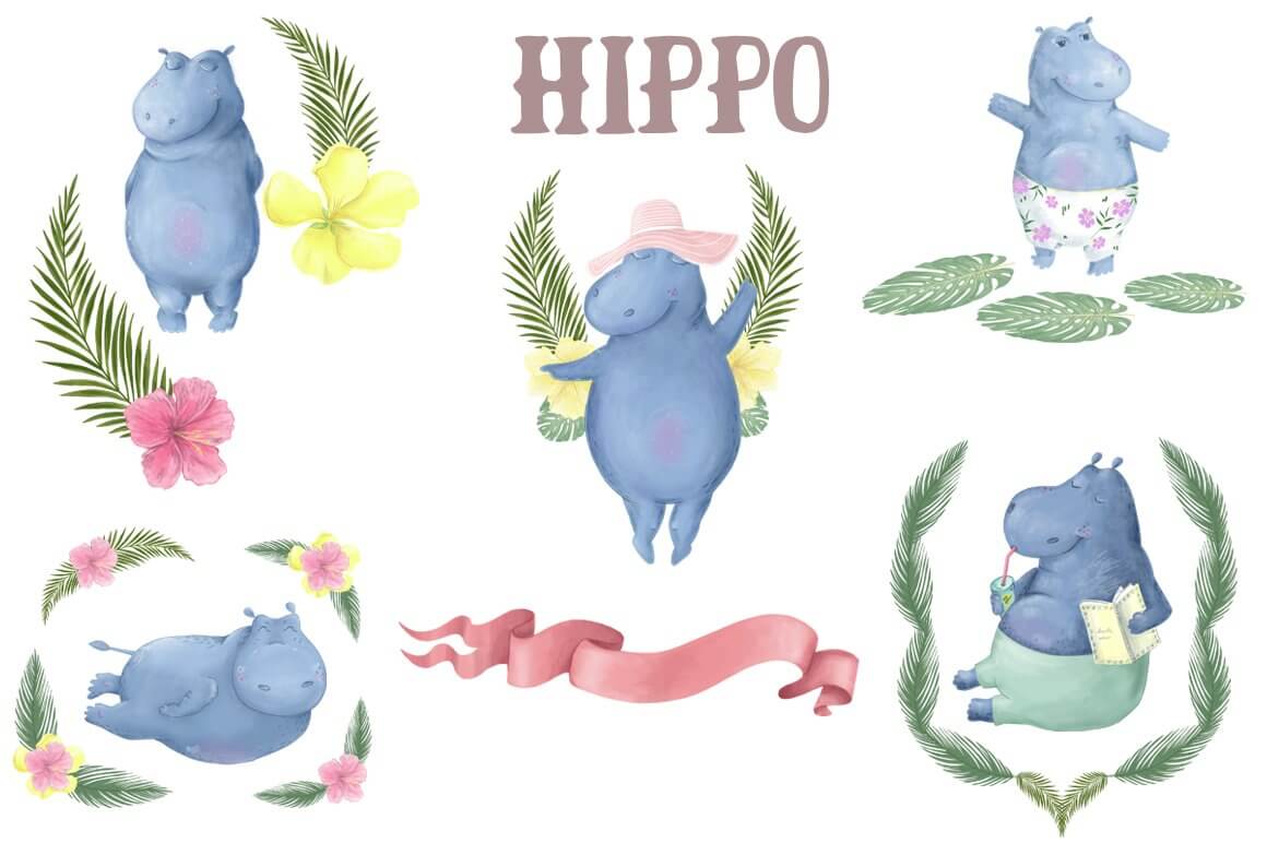 Hippos and other animals.