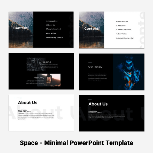 Space Minimal PowerPoint Template History.