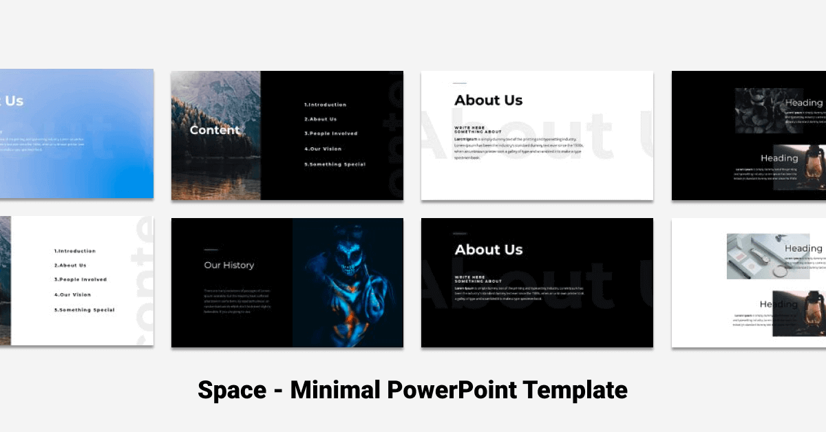 Slides of Space Minimal PowerPoint Template.