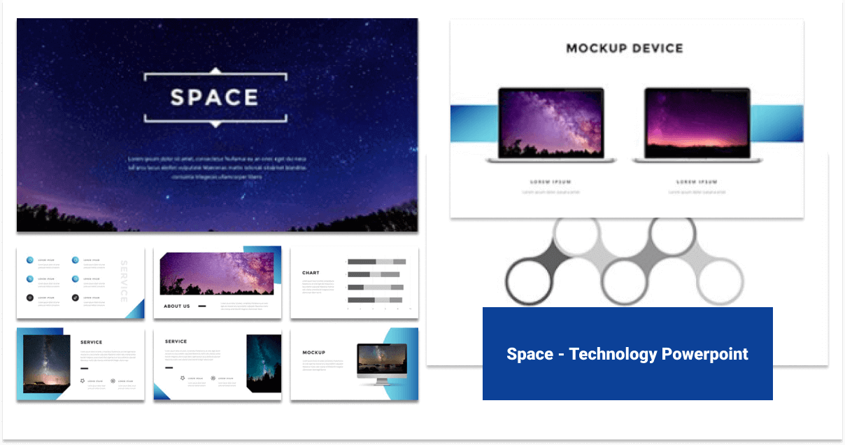Mockup Device Space Technology Powerpoint.