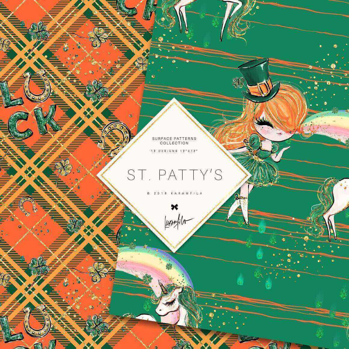 St. Patty's on Orange Background.