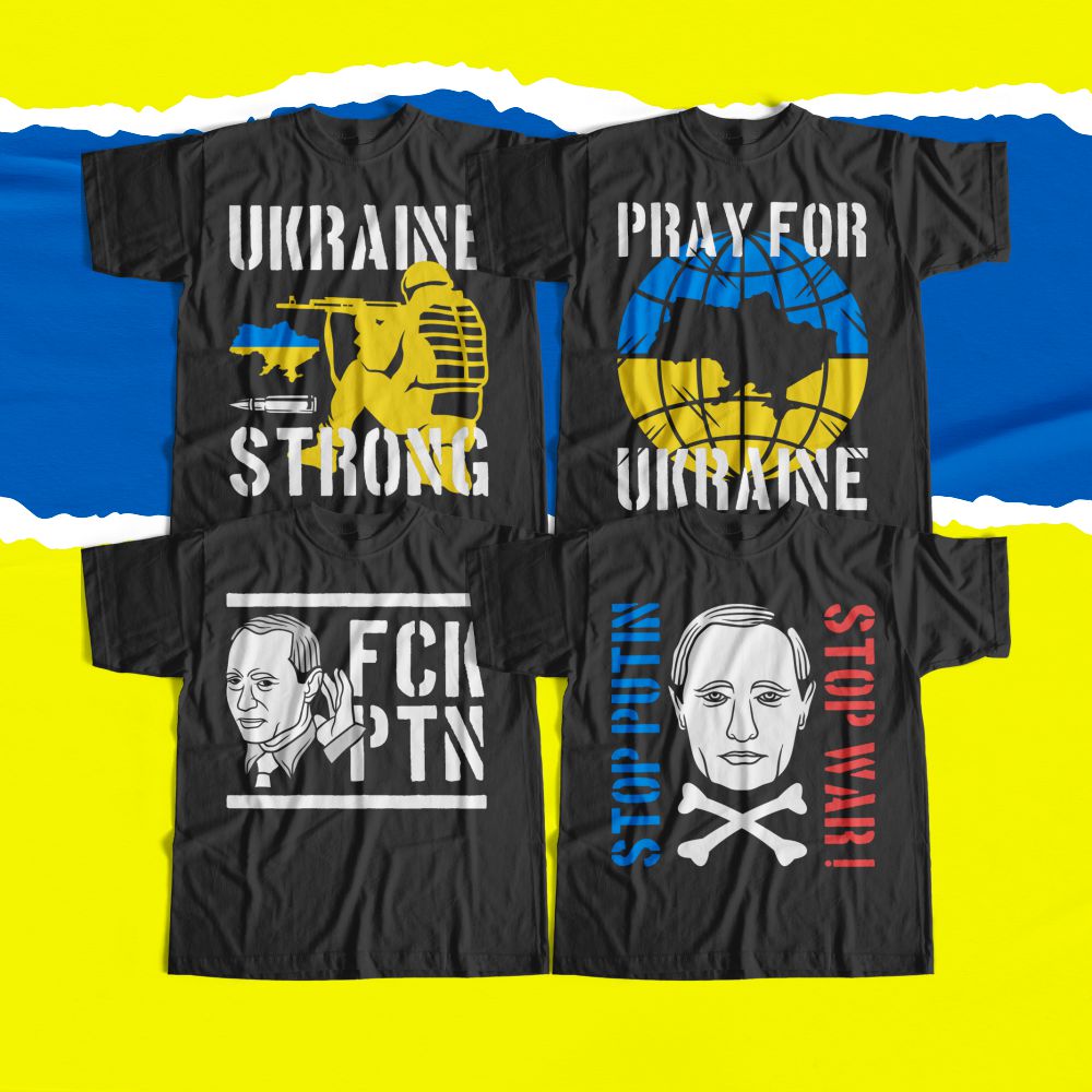 STOP WAR in UKRAINE T-shirt Designs Bundle additional cover