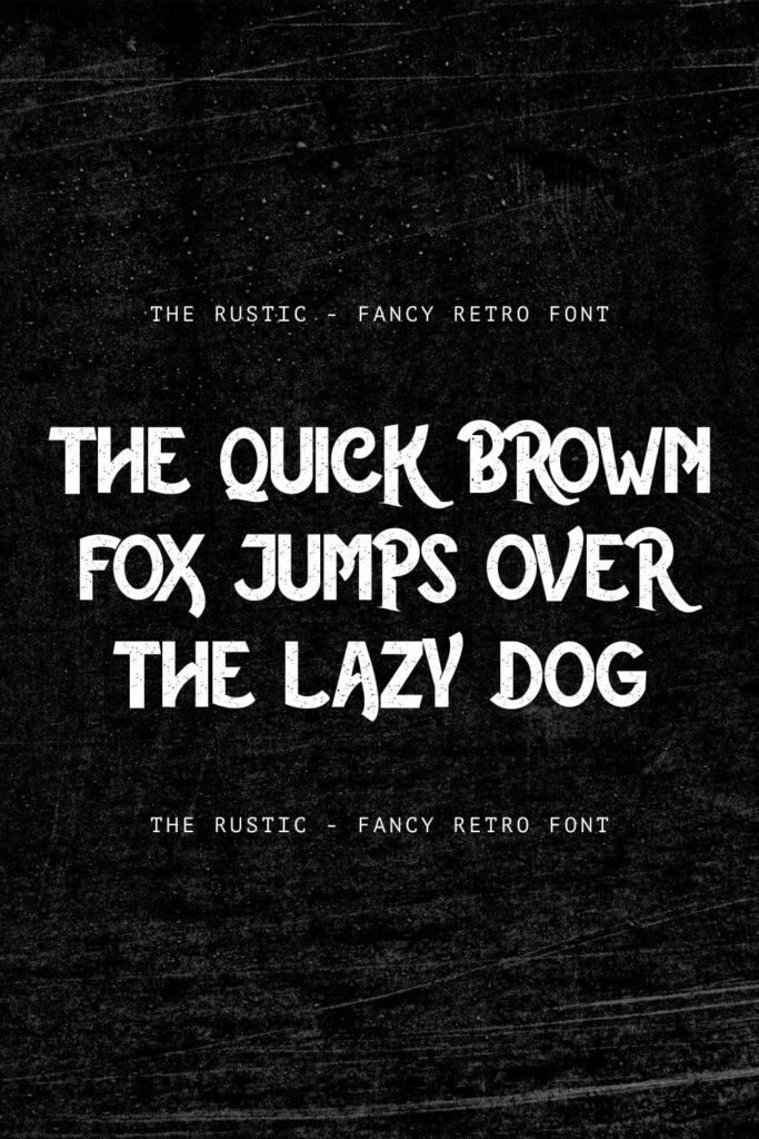 The rustic free font Pinterest example font preview.