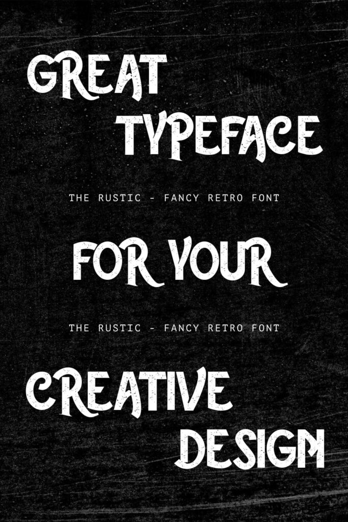 The rustic free font Pinterest preview.