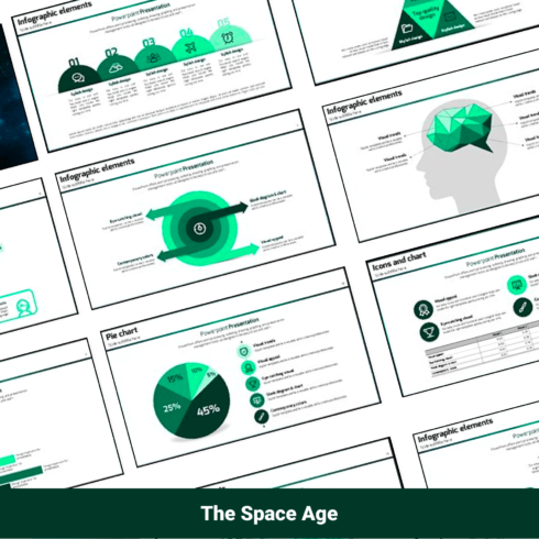 Infographic Elements in Green and White Color.