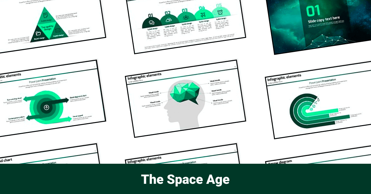 The Space Age in Green Color.