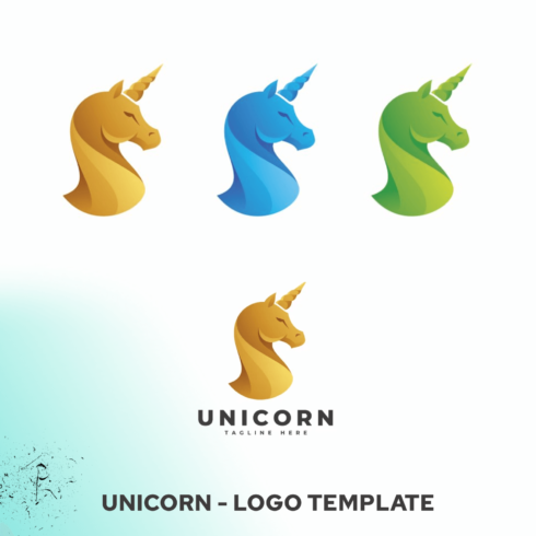 Unicorn logo template.