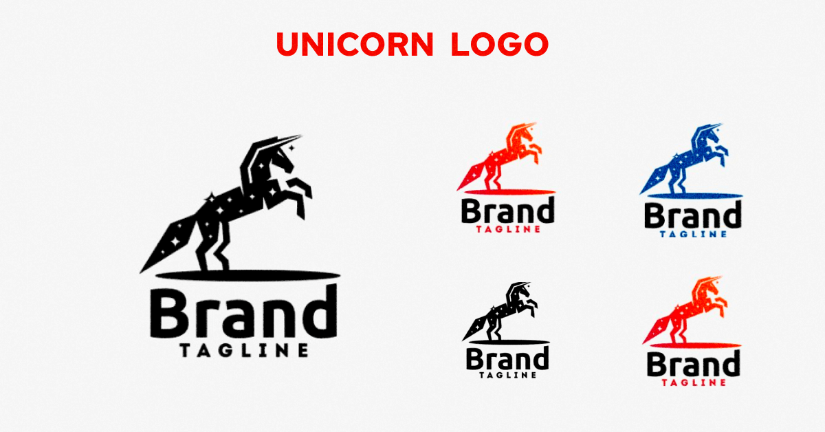 Modern unicorn logo.
