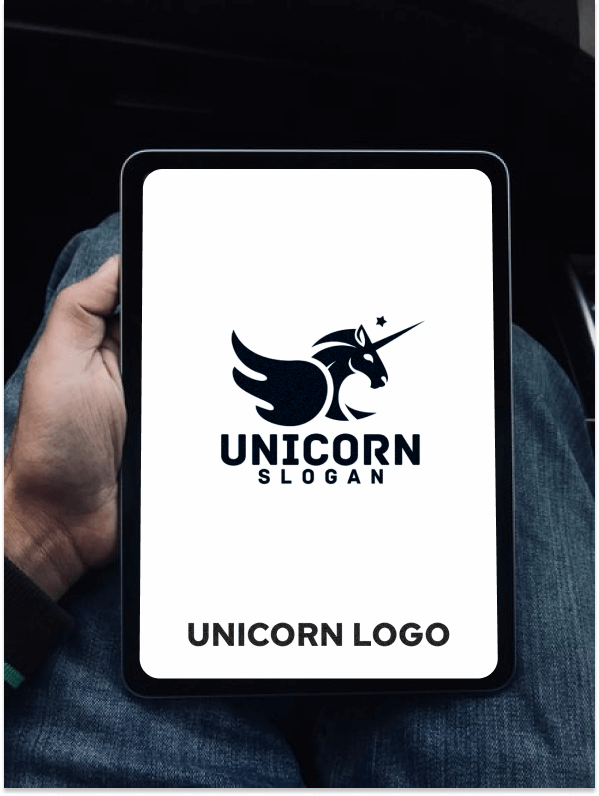 Unicorn concept design on tablet.