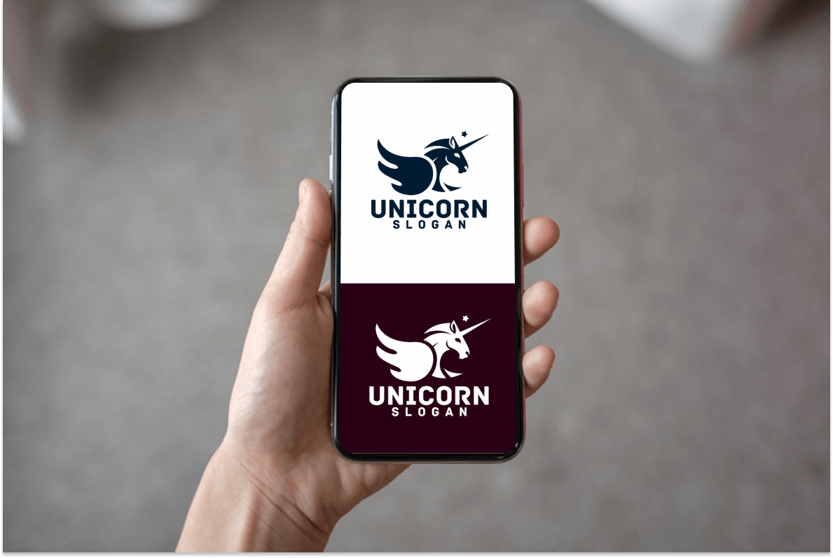 Unicorn concept design on smartphone.