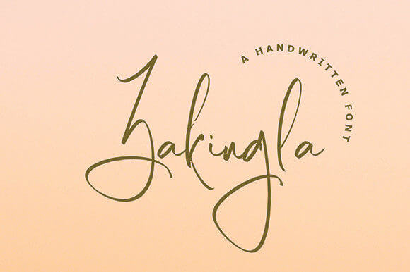zakingla romantic and sweet calligraphy font cover image.