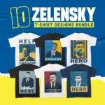 10 ZELENSKY Vector T-shirt Designs Bundle cover image,