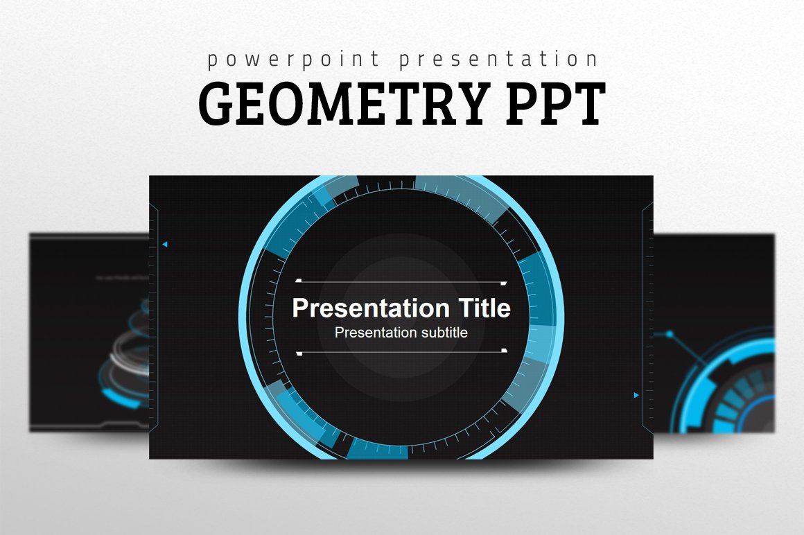 Powerpoint Presentation Geometry PPT on Black Slides.