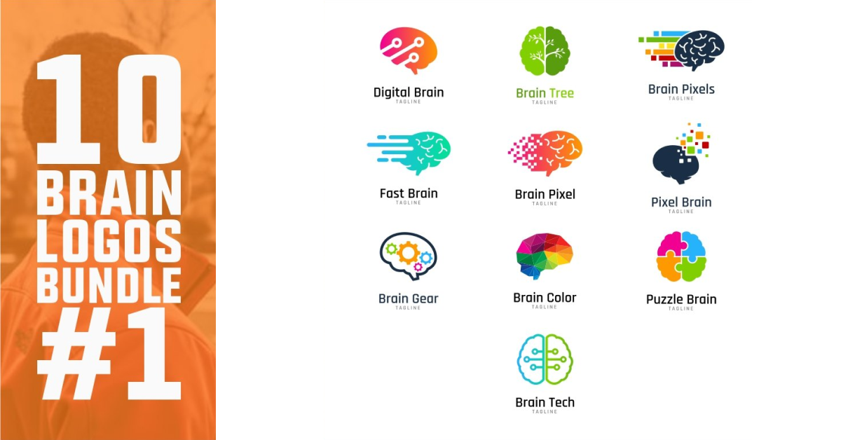 Brain logo bundle.