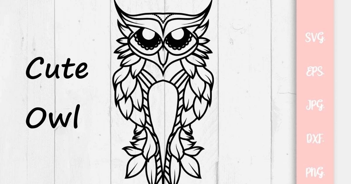 Cute Owl SVG, EPS, JPG, DXF, PNG.