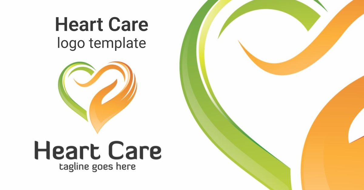 Heart care logo template.