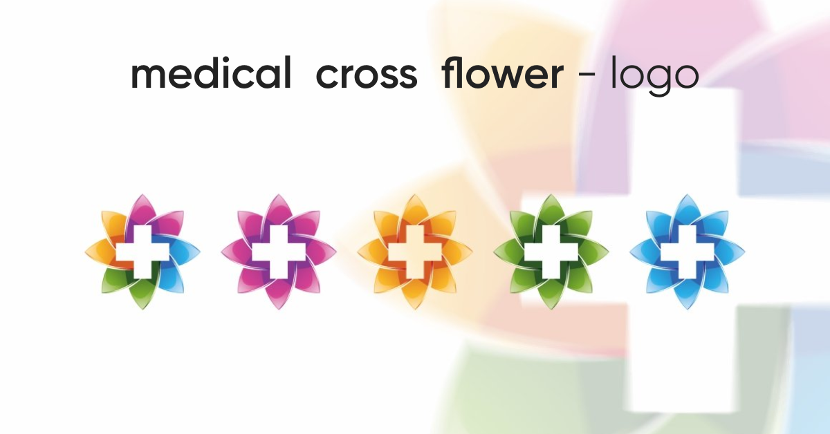 Medical cross flower logo.