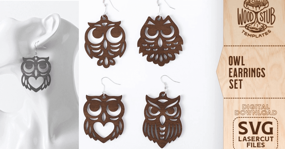 Owl Earrings SVG.