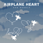 Beauty airplane heart SVG.