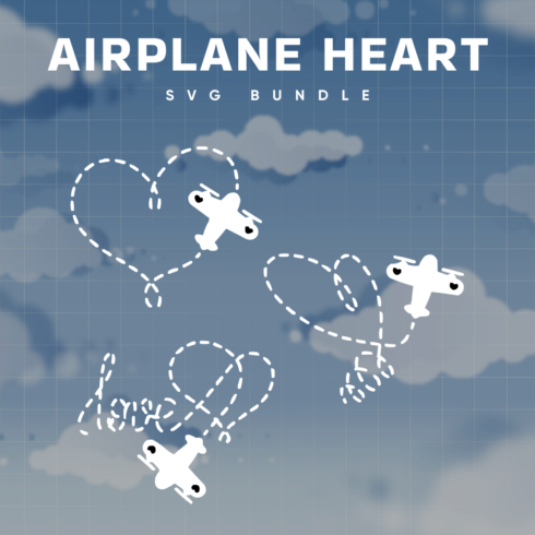 Beauty airplane heart SVG.