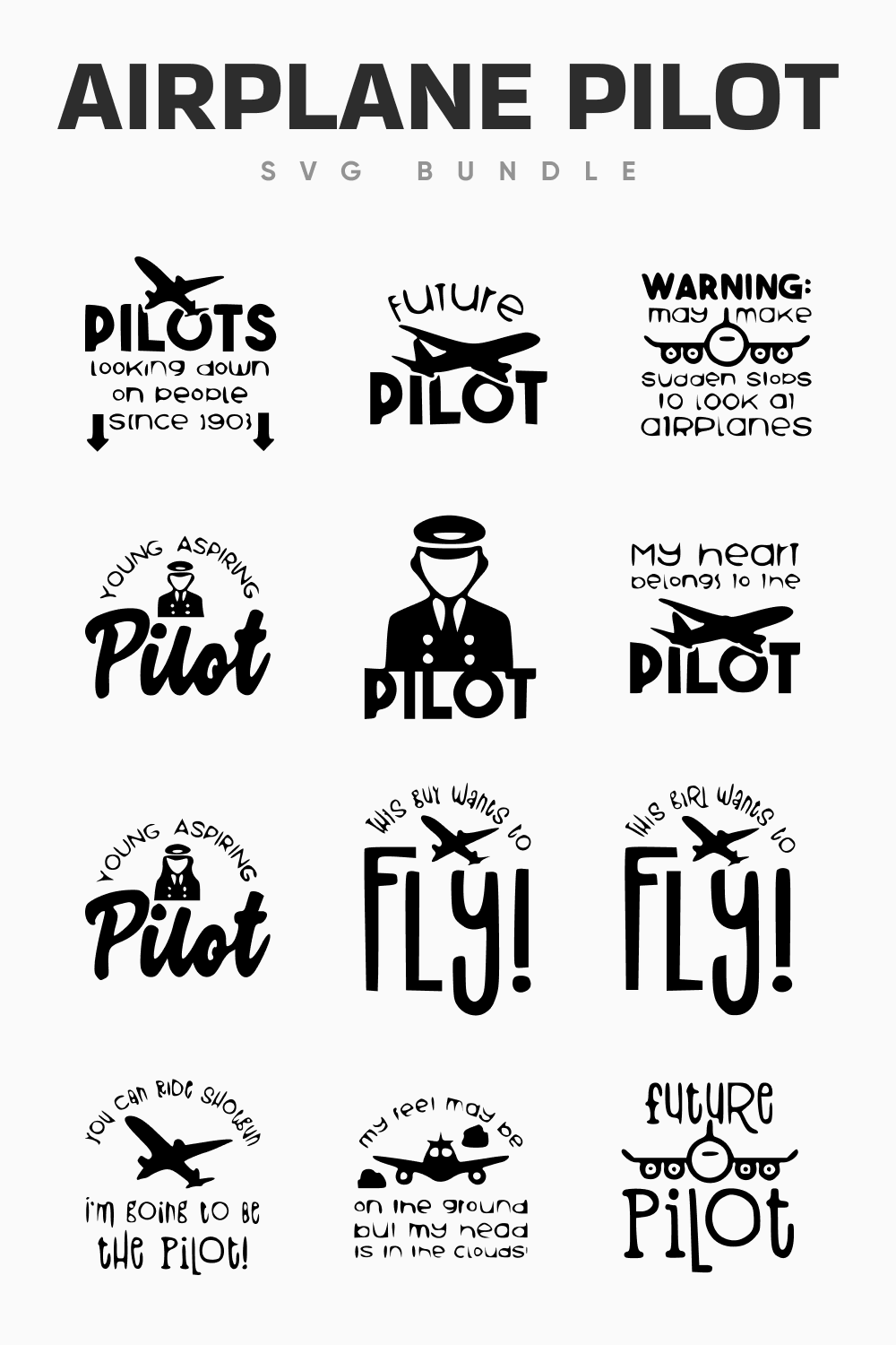 Logo airplane pilot SVG.