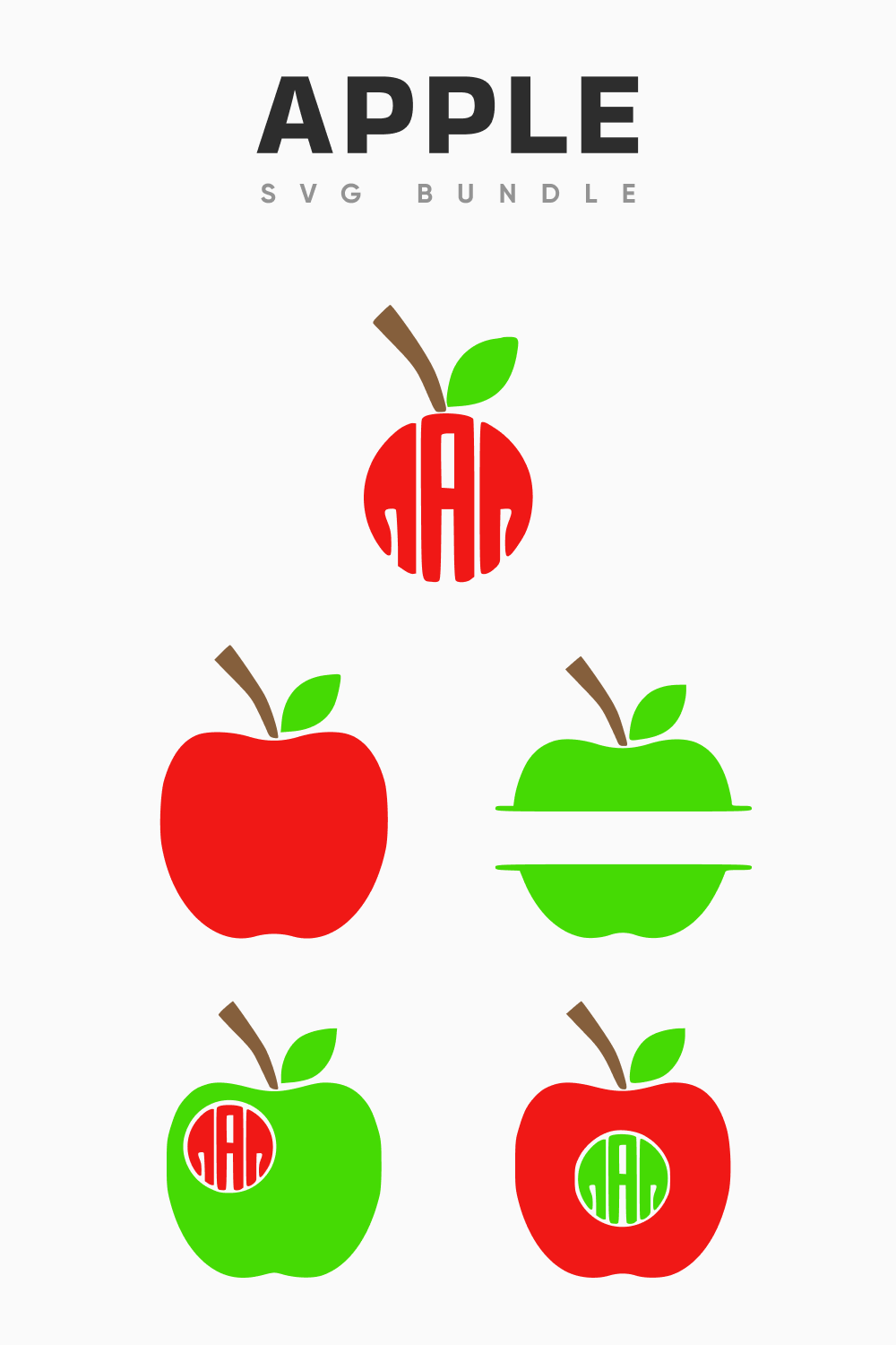 Apple V3 SVG Bundle on Rectangular Image.