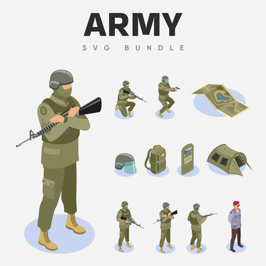 Valiant army SVG bundle.