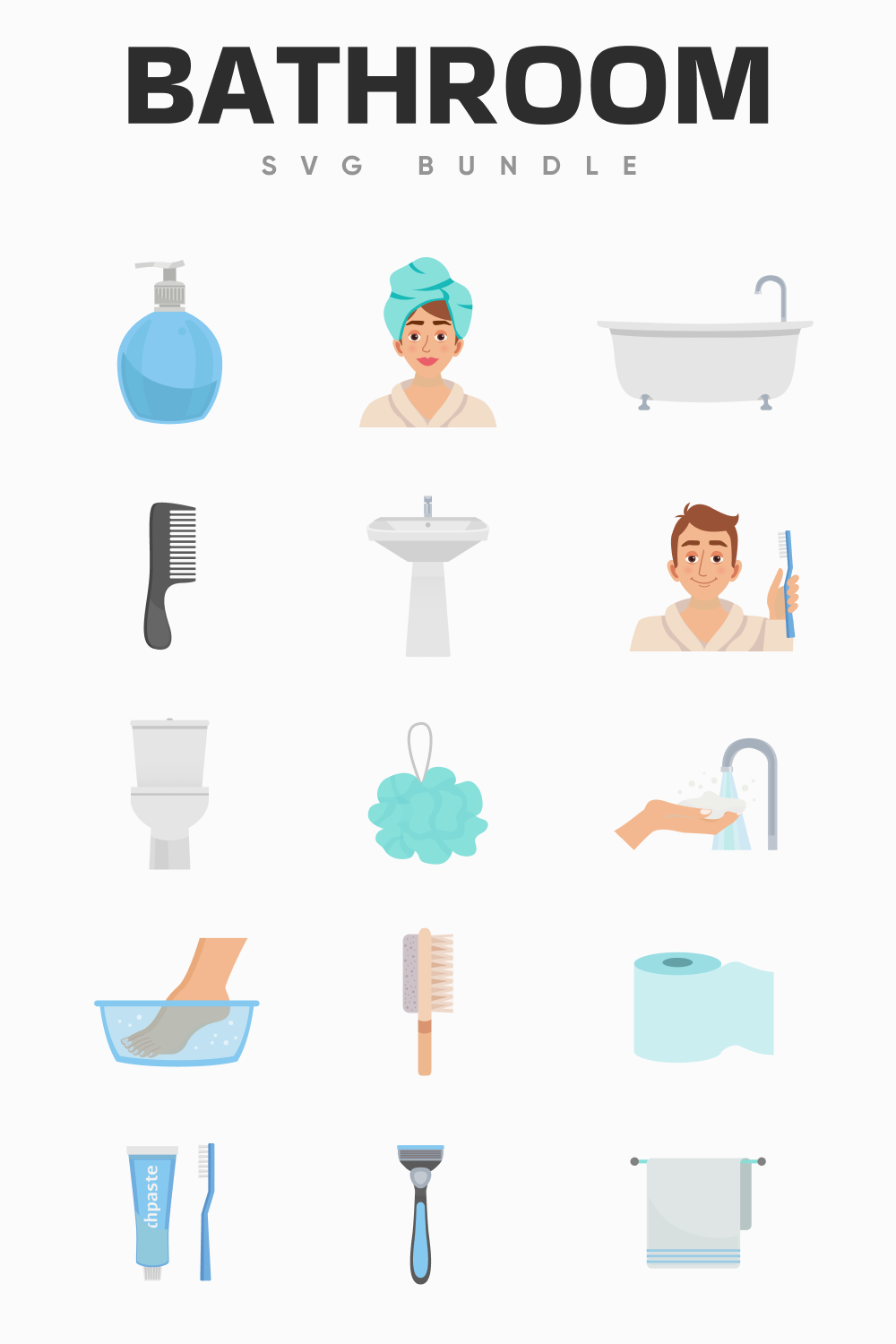 Bathroom SVG bundle.