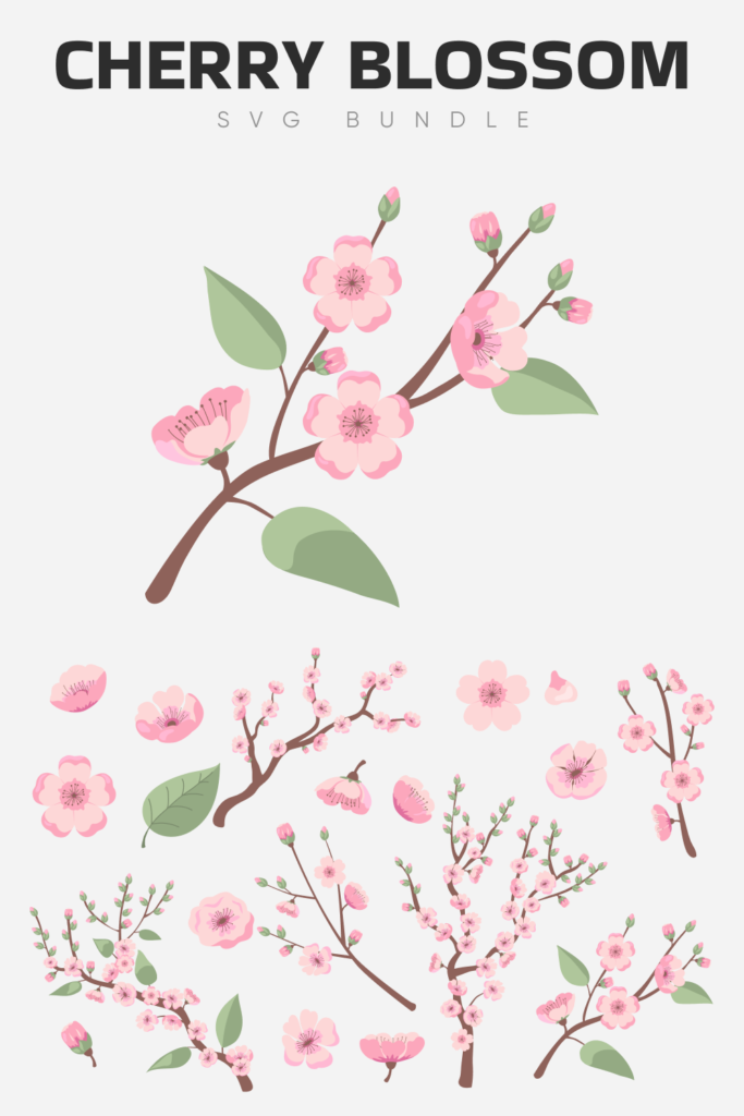 Cherry Blossom SVG Bundle: 19 Files – MasterBundles