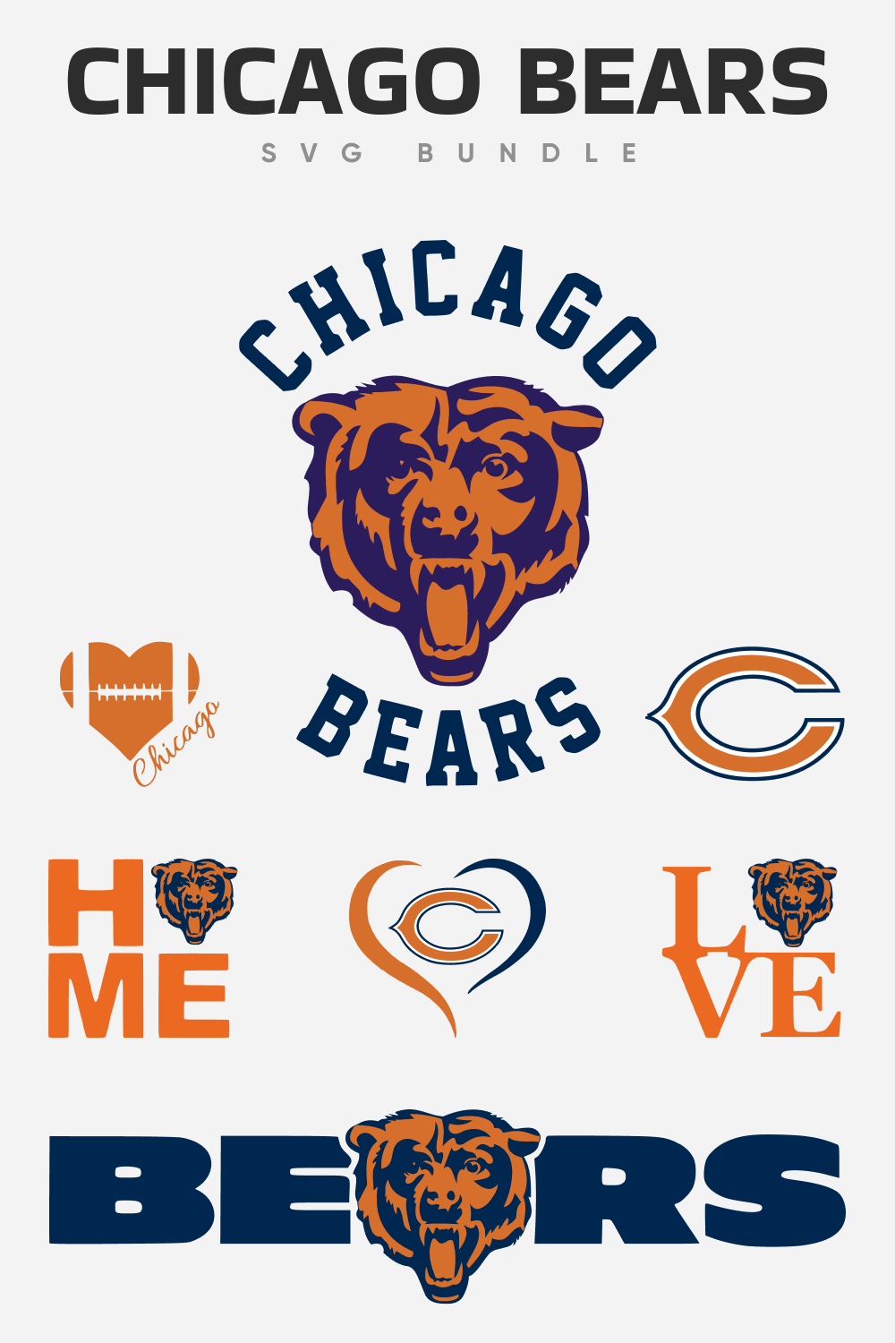 Chicago bears SVG bundle.