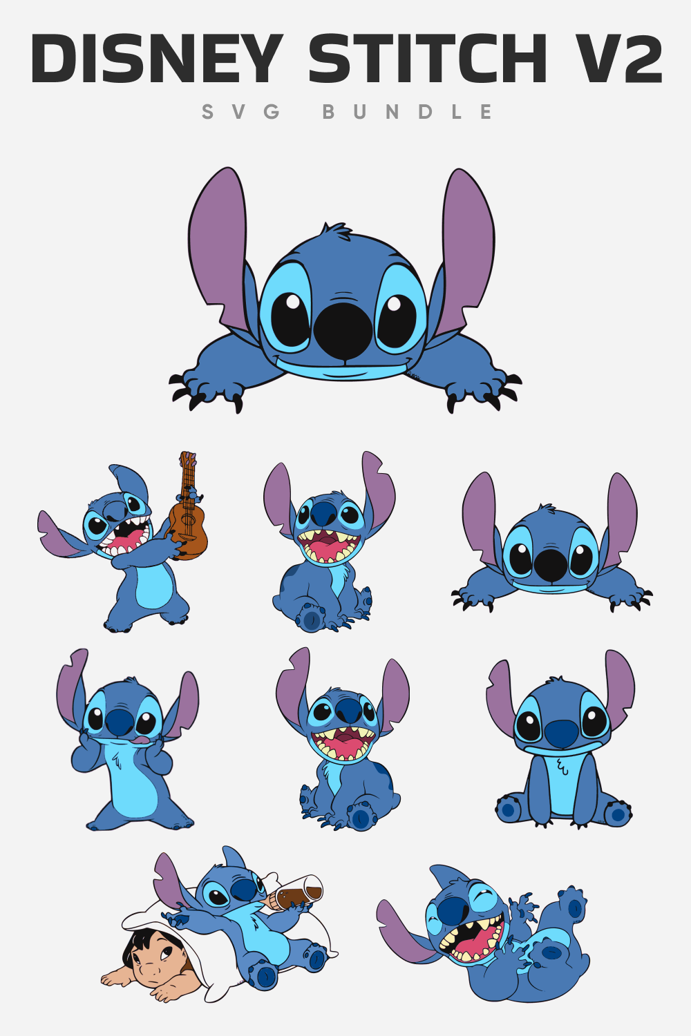 Disney stitch v2 SVG bundle.