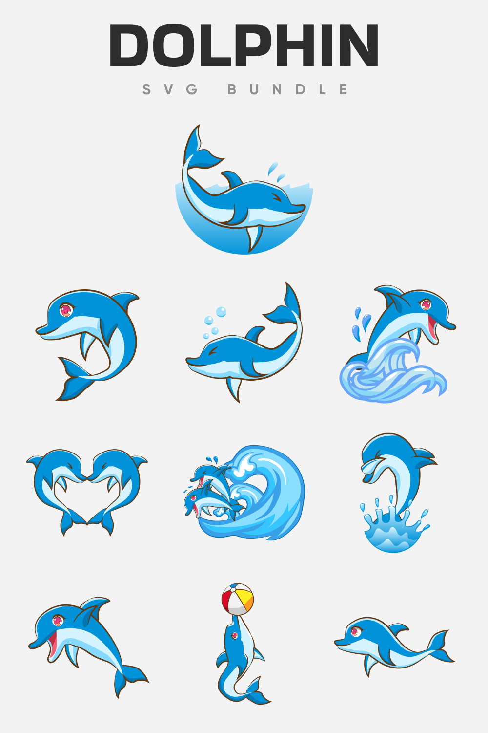 Dolphin SVG bundle.